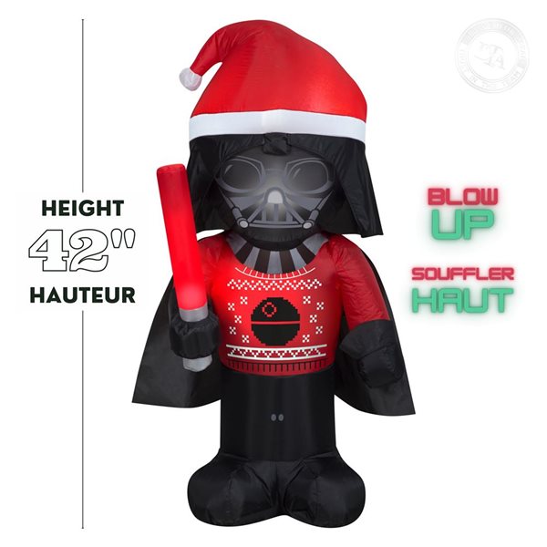 Gemmy 42-in H LED Lighted Darth Vader in Ugly Sweater Christmas Inflatable