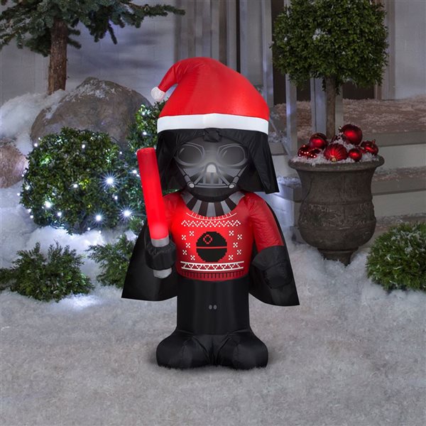 Gemmy 42-in H LED Lighted Darth Vader in Ugly Sweater Christmas Inflatable