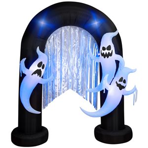 Gemmy 99 L x 107-in H Ghost Archway Halloween Inflatable w/ Flickering Black Lights and Metallic Streamers