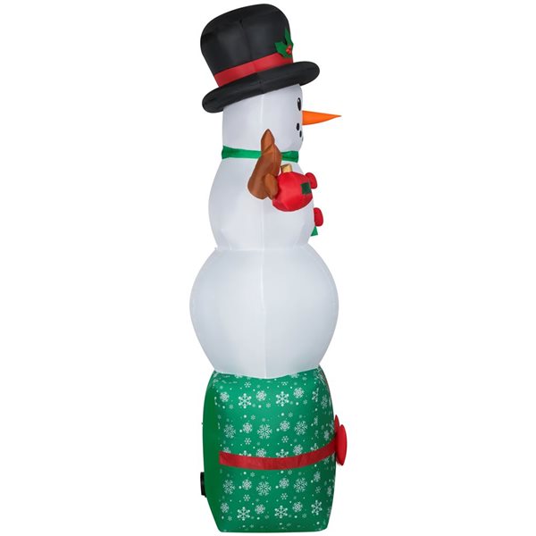 Gemmy 83-in H LED Lighted Snowman on Gift Box Christmas Inflatable