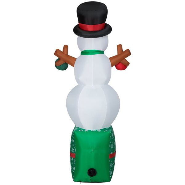 Gemmy 83-in H LED Lighted Snowman on Gift Box Christmas Inflatable