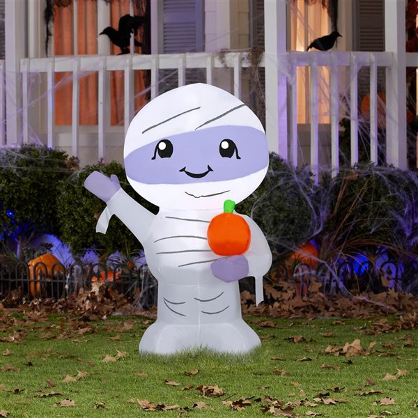 Gemmy 42-in LED Lighted Cute Mummy Halloween Inflatable