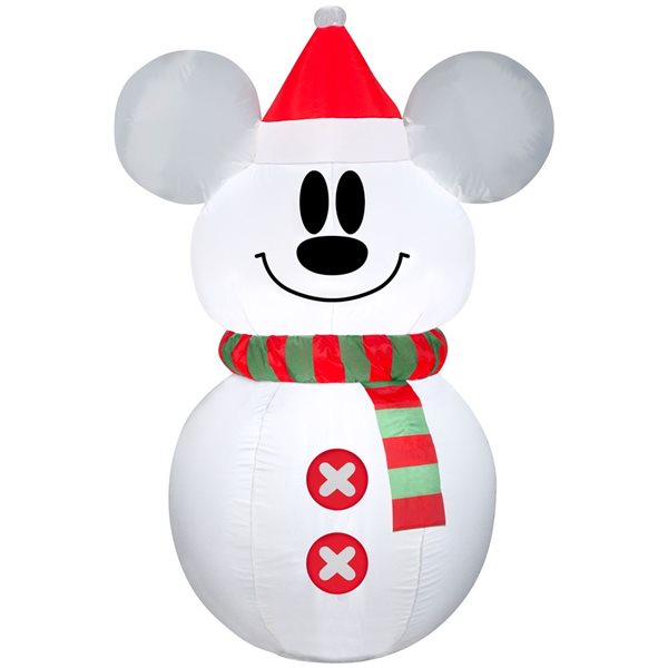 Gonflable de Noël avec lumières DEL de Gemmy 42 po h. Mickey Mouse en bonhomme de neige