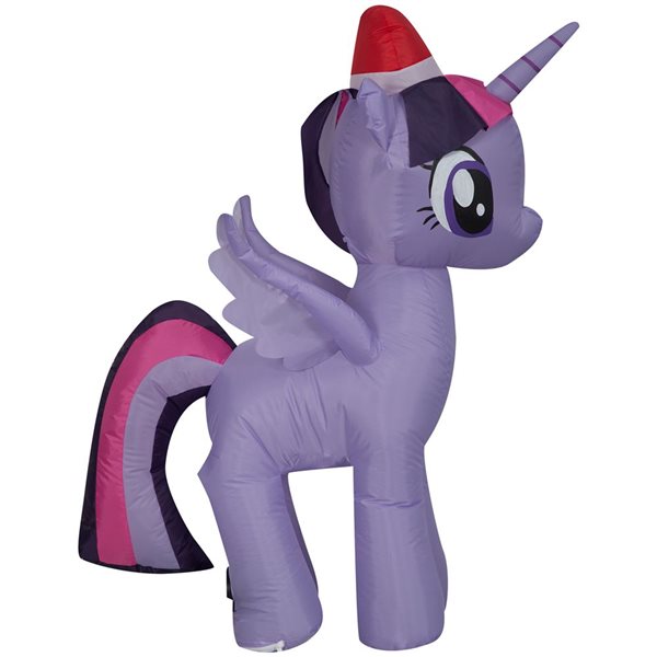 Gemmy 42-in H LED Lighted Twilight Sparkle with Santa Hat Christmas Inflatable