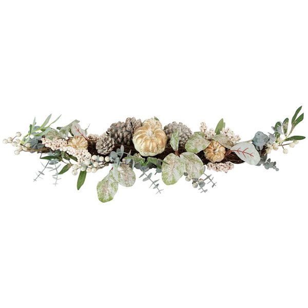Northlight 36-in Green/Neutral Coloured Pumpkin and Pine Cones Fall Harvest Swag