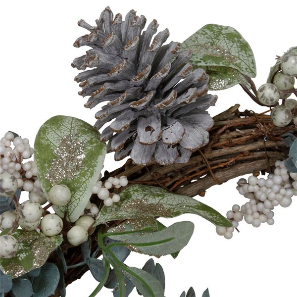 Northlight 18-in Green/Neutral Coloured Pumpkin and Pine Cones Fall Harvest Unlit Wreath