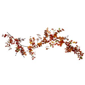 Northlight 5-ft Red Berries and Leaves Harvest Unlit Artificial Garland