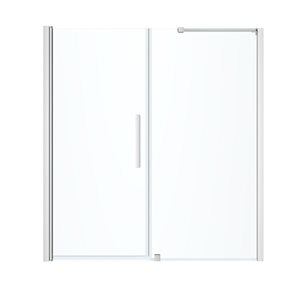 OVE Decors Pasadena 66-5/8-in W x 72-in H Pivot Framless Shower Door in Chrome