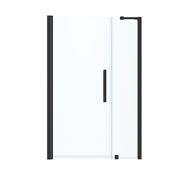 OVE Decors Pasadena 47-3/8-in W x 72-in H Pivot Framless Shower Door in Black