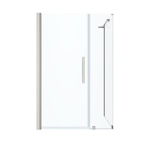 Cabine de douche rectangle en coin à pivot sans cadre Pasadena d'OVE Decors 46 1/8 l. x 72 po h., nickel satiné