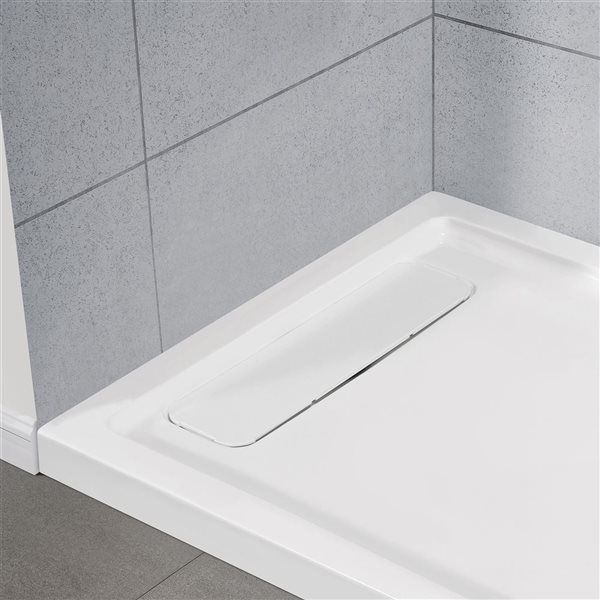 OVE Decors 36-in W x 72-in L Alcove Shower Pan Base with Reversible Drain - White