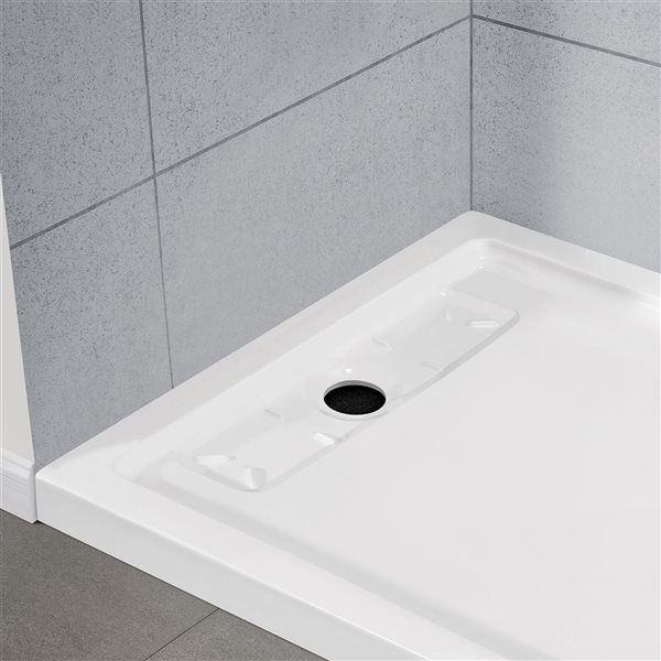 OVE Decors 36-in W x 72-in L Alcove Shower Pan Base with Reversible Drain - White