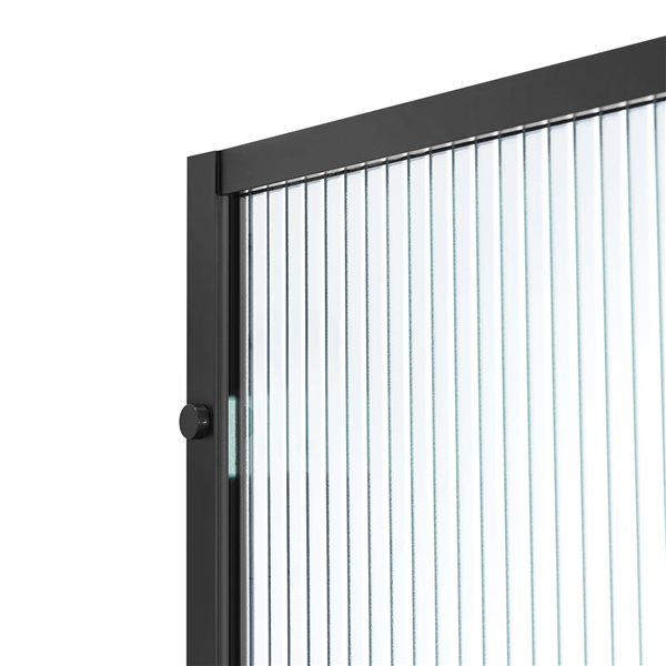 OVE Decors Della 36-in W x 76 in H Walk-in Framed Fixed Panel Shower Door in Matte Black with Clear Fluted Glass