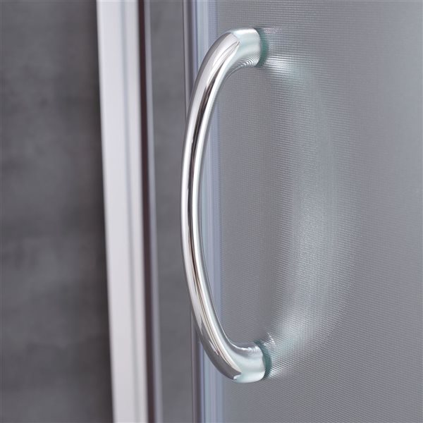 OVE Decors Breeze 32 L x 32 W x 76.97-in H Corner Shower Kit w/Frosted Chrome Framed Sliding Door and Base