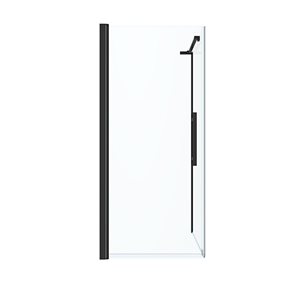 OVE Decors Pasadena 32-3/16 W x 72-in H Rectangular Pivot Frameless Corner Shower Enclosure in Black