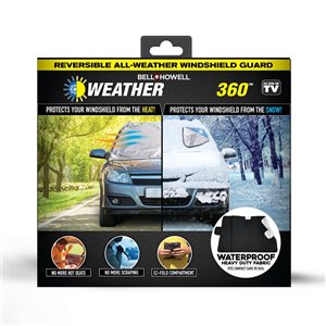 Bell + Howell Weather Force 360 Heavy-Duty Reversible Heat and Snow Windshield Cover Protector