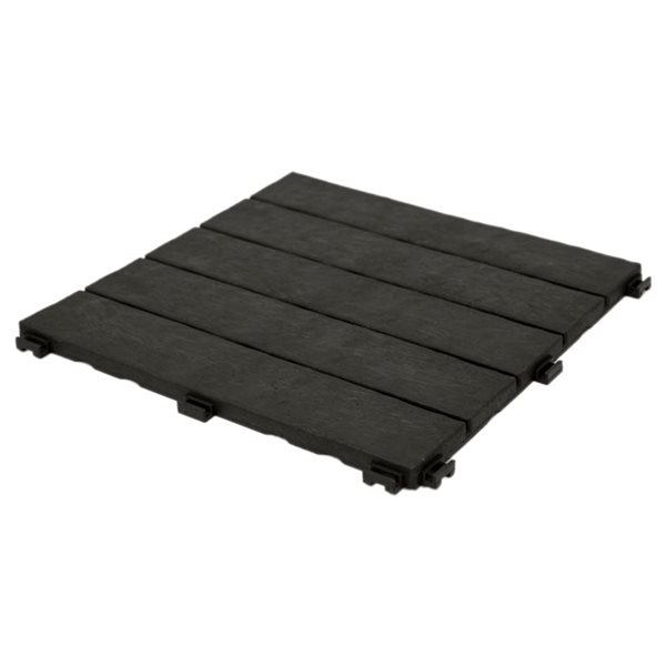 Carreaux emboîtables noirs pour balcon et terrasse Multy Home EcoTrend, 12 x 12 po, 6/pqt