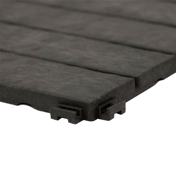 Carreaux emboîtables noirs pour balcon et terrasse Multy Home EcoTrend, 12 x 12 po, 6/pqt