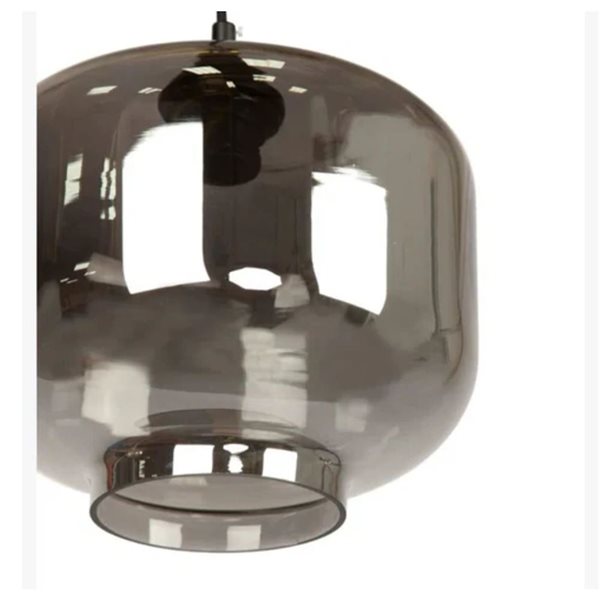 Plata Import Tales 12-in dia Black Glass Dome Shape Pendant Light