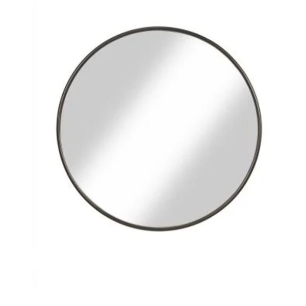 Plata Import 60-in dia Black Round Framed Wall Mirror