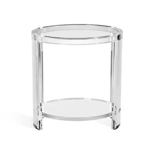 Plata Import Justin 23.5 H x 22 W x 16-in D Clear Acrylic Side Table