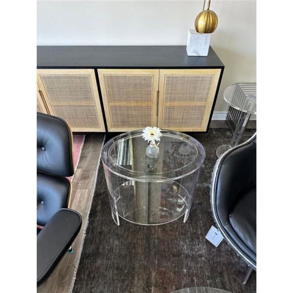 Plata Import Justin 23.5 H x 22 W x 16-in D Clear Acrylic Side Table