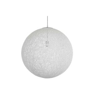 Plata Import 16-in dia White Rope Globe Shape Pendant Light