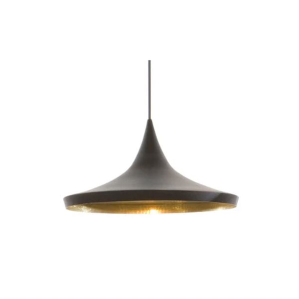 Plata Import Carol 3 8 H x 14-in D Black/Gold Aluminum Dome Shape Pendant Light