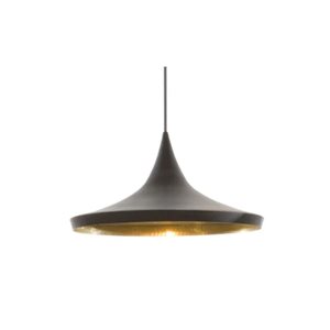 Plata Import Carol 3 8 H x 14-in D Black/Gold Aluminum Dome Shape Pendant Light