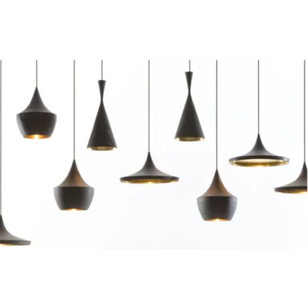 Plata Import Carol 3 8 H x 14-in D Black/Gold Aluminum Dome Shape Pendant Light