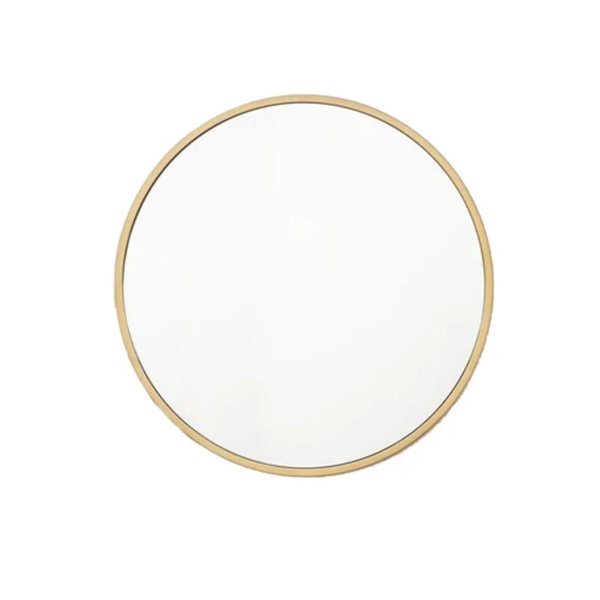 Plata Import 60-in dia Gold Round Framed Wall Mirror