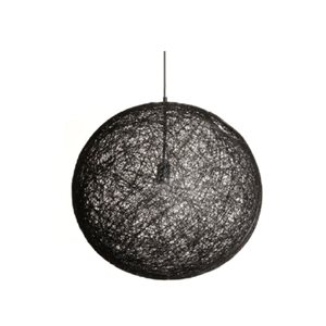 Plata Import 16-in dia Black Rope Globe Shape Pendant Light