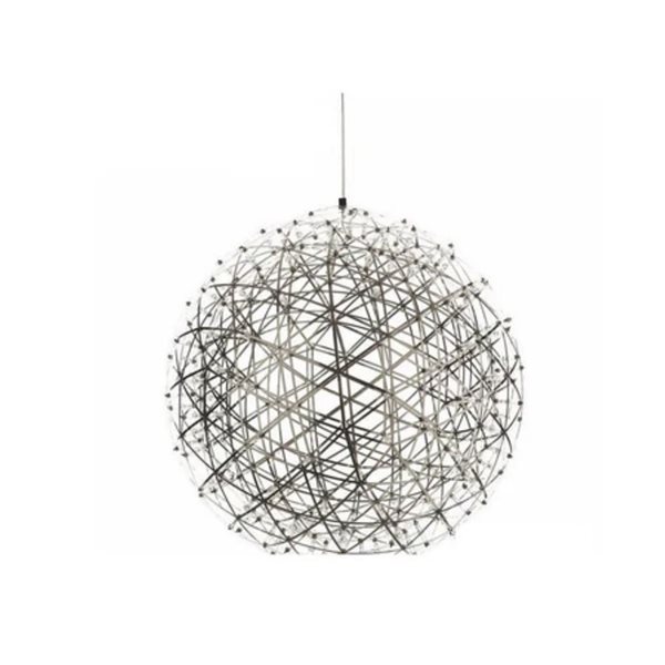 Plata Import Firework 20-in dia Chrome Stainless Steel Globe Shape Pendant Light w/ 42 LED Lights