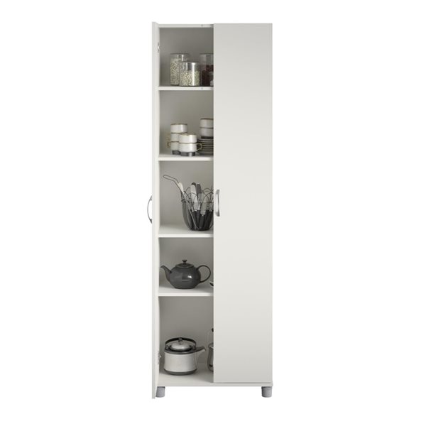 Armoire fonctionnelle sur pied Lory de Systembuild Evolution 2 portes 24 po l. en panneau de particule, blanc