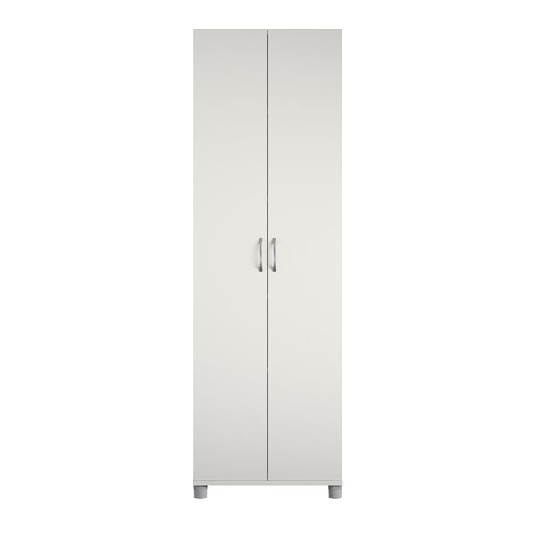 Armoire fonctionnelle sur pied Lory de Systembuild Evolution 2 portes 24 po l. en panneau de particule, blanc