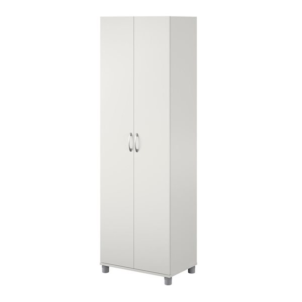 Armoire fonctionnelle sur pied Lory de Systembuild Evolution 2 portes 24 po l. en panneau de particule, blanc