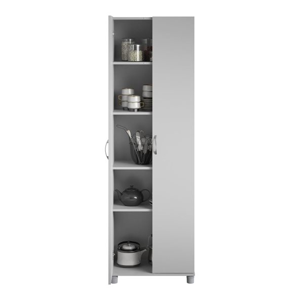 Systembuild Evolution Lory 24-in W 2-Door Dove Grey Particleboard Freestanding Utility Storage Cabinet