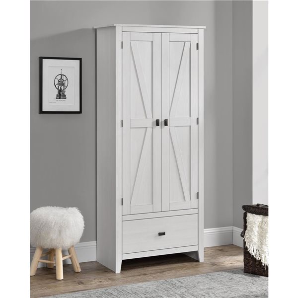 Systembuild Evolution Farmington 30-in W Ivory Pine Particleboard/MDF Freestanding Utility Storage Cabinet