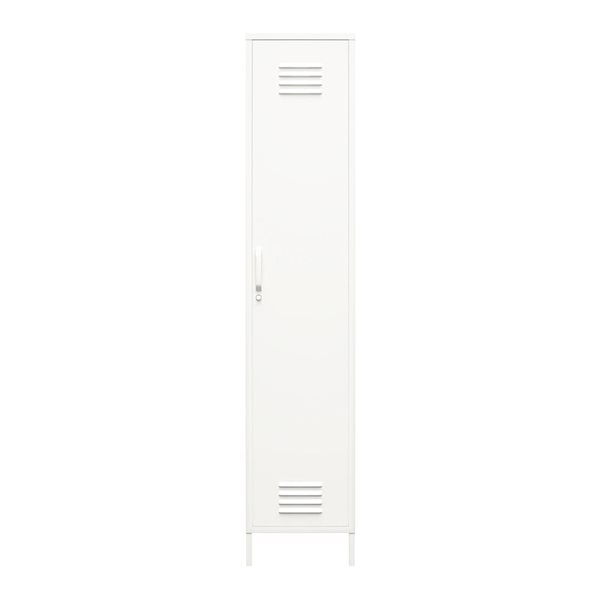 Armoire d'appoint en métal blanc doux Mission District de Systembuild Evolution sur pied style casier 15 po l.