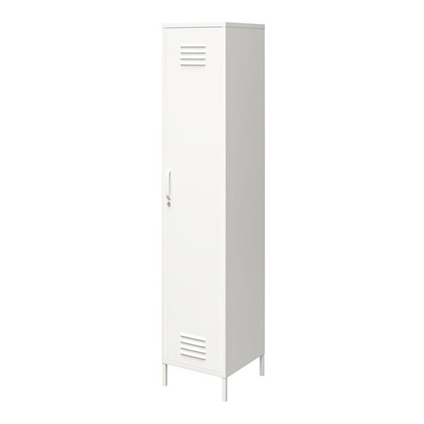 Systembuild Evolution Mission District 15-in W Soft White Metal Locker-Style Freestanding Utility Storage Cabinet