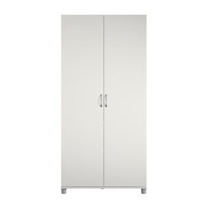 Armoire fonctionnelle sur pied Lory de Systembuild Evolution 2 portes 36 po l. en panneau de particule, blanc