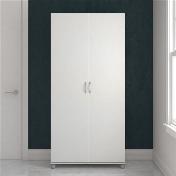 Systembuild Evolution Lory 36-in W 2-Door White Particleboard Freestanding Utility Storage Cabinet