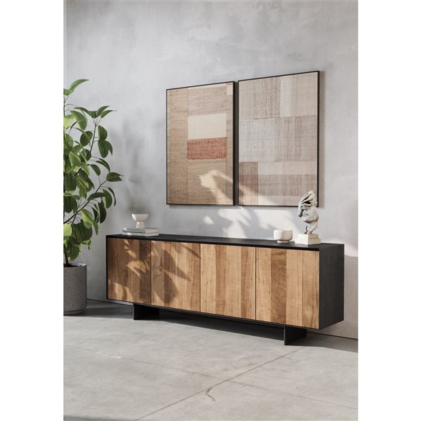 Urban Woodcraft Atelier 79-in Balck and WoodDining Buffet