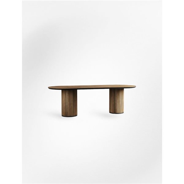 Urban Woodcraft Bolivar 89 x 39-in 2 Pillar Teak Dining Table