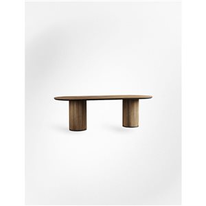 Urban Woodcraft Bolivar 89 x 39-in 2 Pillar Teak Dining Table