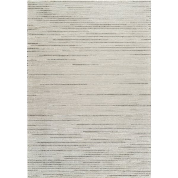 Tapis décoratif d'intérieur Casa de Rug Branch 6 x 9 pi crème beige moderne à motif de rayures