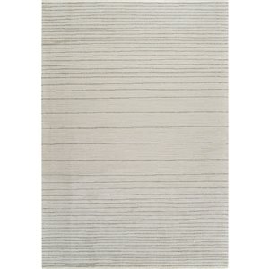 Tapis décoratif d'intérieur Casa de Rug Branch 6 x 9 pi crème beige moderne à motif de rayures