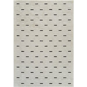 Rug Branch Domus 6 x 9-ft Cream Black Modern Abstract Dotted Pattern Indoor Area Rug