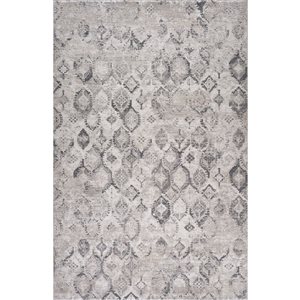 Tapis décoratif d'intérieur Atlas de Rug Branch 4 x 6 pi gris beige moderne à motif géométrique