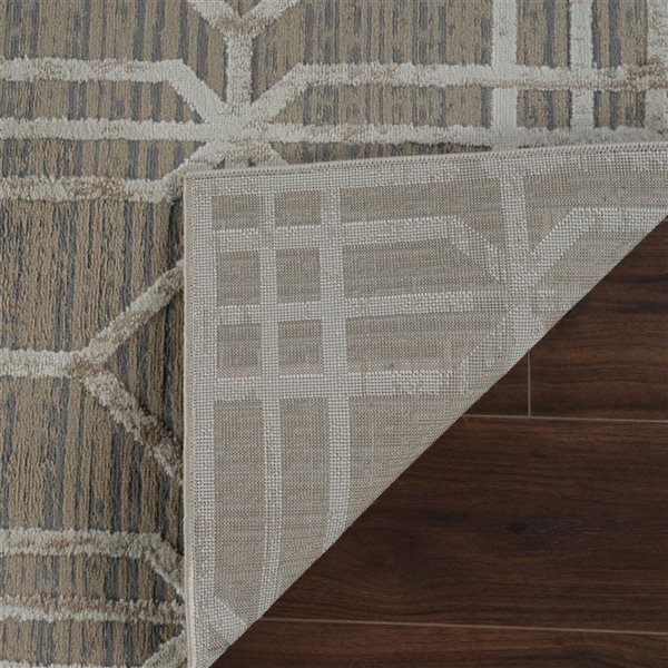 Tapis décoratif d'intérieur Nomad de Rug Branch 6 x 9 pi brun beige moderne à motif abstrait